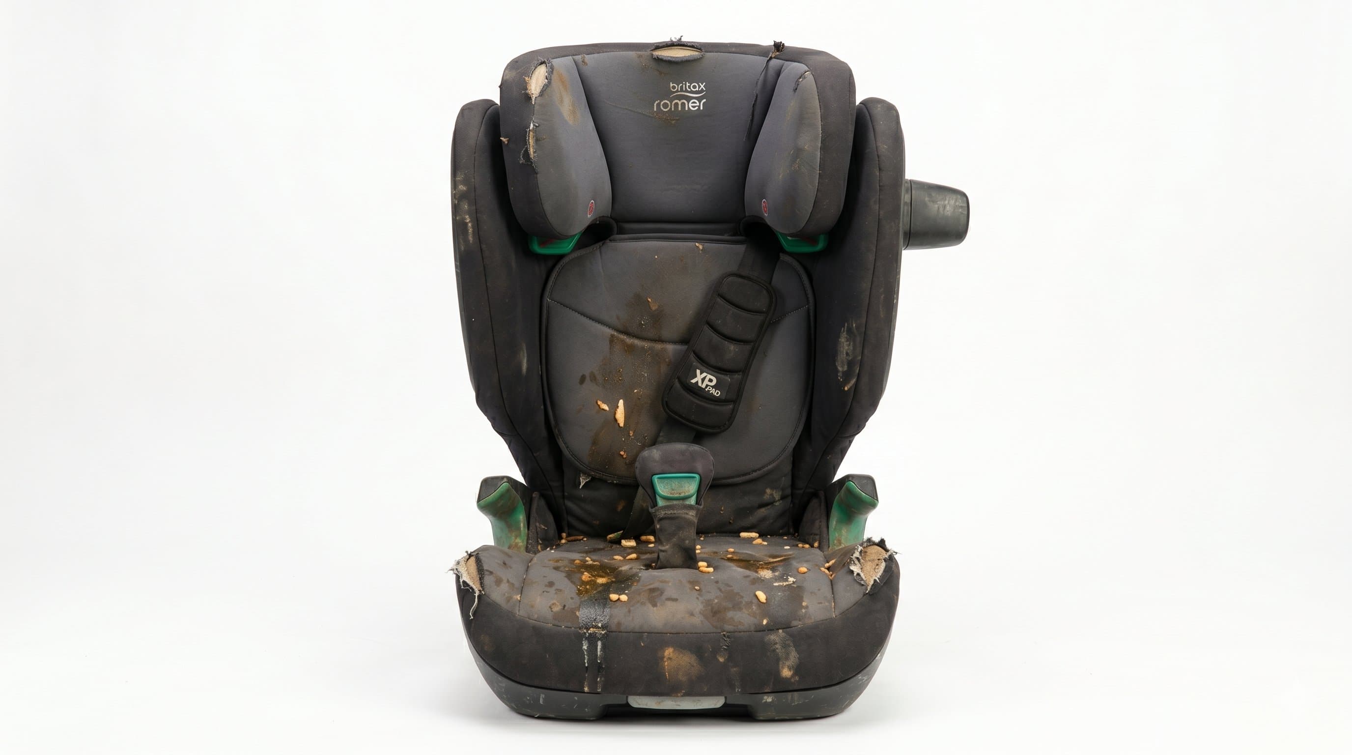 Szennyezett, elhasznált Britax Römer gyerekülés felújítás előtt